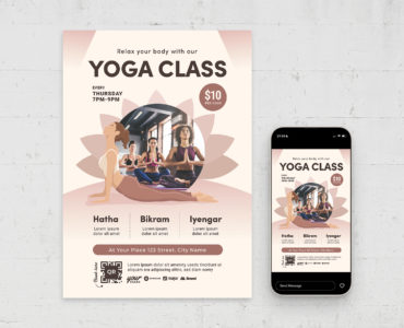 Yoga Class Flyer Template (AI, EPS Format)