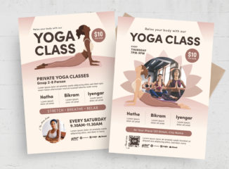 Yoga Class Flyer Template (AI, EPS Format)