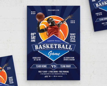 Basketball Tournament Flyer Template (EPS, AI Format)