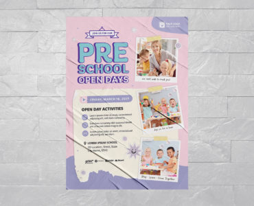 Kindergarten / Pre-School Flyer Template (EPS, AI Format)