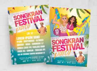 Songkran Festival Flyer Template (PSD Format)