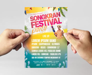Songkran Festival Flyer Template (PSD Format)