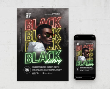 Black History Month Flyer Template (AI, EPS Format)
