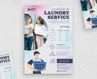 Laundry Service Flyer Template (PSD, AI, EPS Format)
