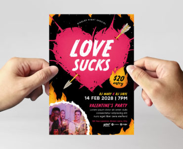 Love Sucks Valentine Party Flyer Template (PSD Format)