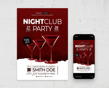 Nightclub Party Event Flyer Template (PSD, AI Format)