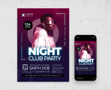 Nightclub Party Event Flyer Template (PSD, EPS, AI Format)