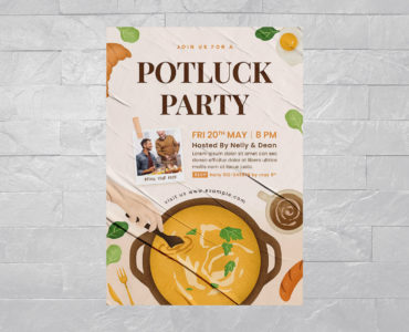 Potluck Party Flyer Template (PSD Format)