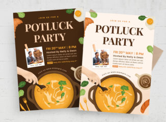 Potluck Party Flyer Template (PSD Format)