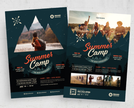 Summer Camp Flyer Template (PSD, AI Format)