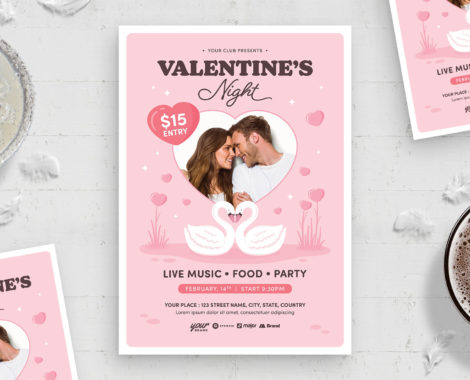 Valentine Flyer Template (PSD, AI, EPS Format)