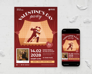 Valentine's Day Flyer Template (AI, EPS Format)