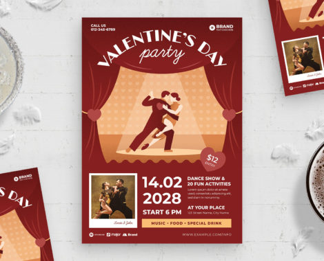 Valentine's Day Flyer Template (AI, EPS Format)