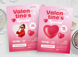 Valentine's Day Flyer Template (PSD, AI, EPS Format)