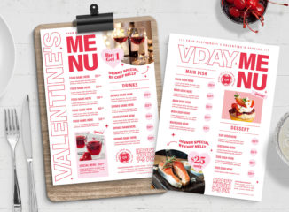 Valentines Day Menu Template (PSD, AI, EPS Format)
