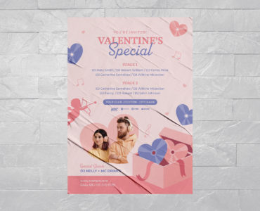 Valentine's Music Party Flyer Template (AI, EPS Format)