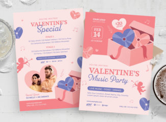 Valentine's Music Party Flyer Template (AI, EPS Format)