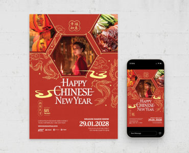 Chinese New Year Flyer Template (AI, EPS Format)