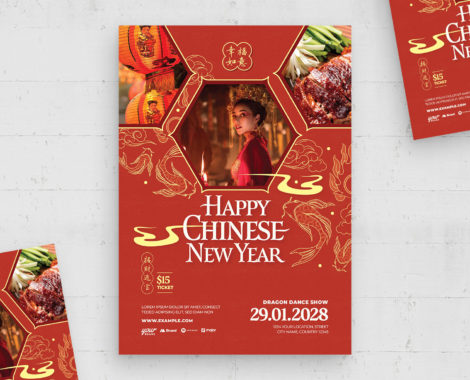 Chinese New Year Flyer Template (AI, EPS Format)