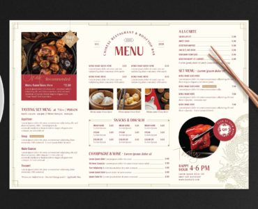 Chinese Restaurant Menu Layout (AI, EPS, PSD Format)