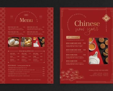 Chinese Restaurant Menu Layout (AI, PSD, EPS Format)
