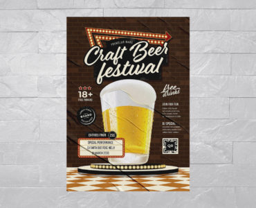 Craft Beer Festival Flyer Template (AI, EPS Format)