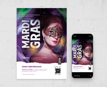 Mardi Gras Flyer (AI, EPS Format)