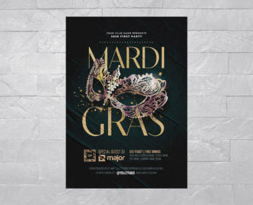 Mardi Gras Flyer Template (EPS, AI Format)