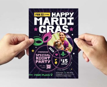Mardi Gras Flyer Template (PSD, EPS, AI Format)