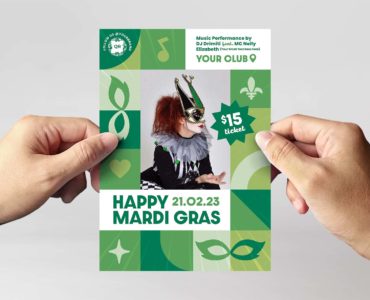 Mardi Gras Flyer Template (PSD, AI, EPS Format)