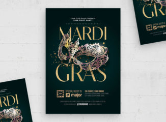 Mardi Gras Flyer Template (EPS, AI Format)
