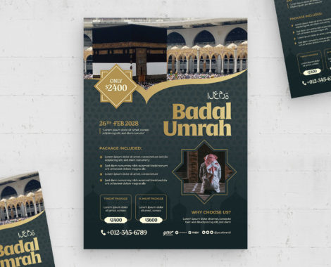 Muslim Umrah Flyer Template (AI, EPS Format)