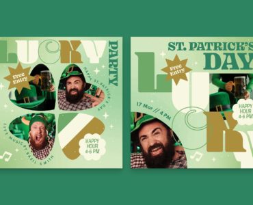 St. Patrick's Day Social Media Templates (AI, EPS Format)