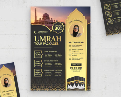 Umrah Tour Flyer Template (AI, EPS Format)