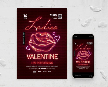 Valentine Flyer Flyer Template (AI, EPS Format)