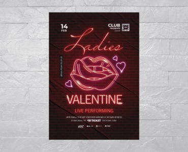 Valentine Flyer Flyer Template (AI, EPS Format)