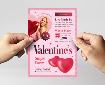 Valentine's Party Flyer Template (PSD, EPS, AI Format)