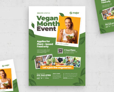 Vegan Event Flyer Template (AI, PSD Format)