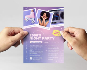 2000's Night Party Flyer Template (AI, EPS Format)