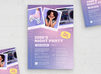 2000's Night Party Flyer Template (AI, EPS Format)
