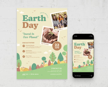 Earth Day Flyer Template (EPS, AI Format)