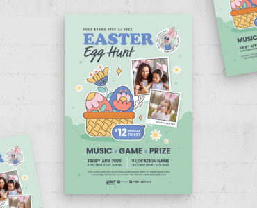 Easter Egg Hunt Flyer Template ((AI, EPS Format)