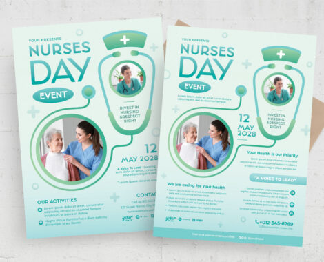 Nurses Day Event Flyer Template (AI, EPS Format)