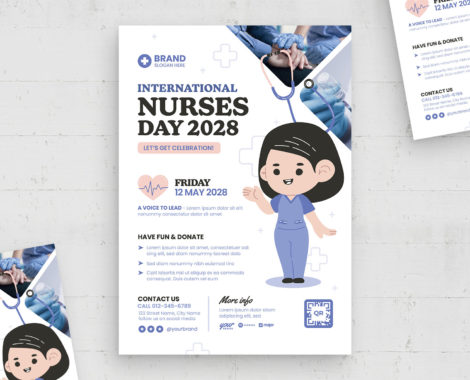 Nurses Day Flyer Template (Ai, EPS Format)