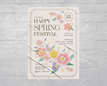 Spring Festival Flyer Template (AI, EPS Format)