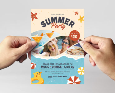 Summer Party Flyer Template (AI, EPS Format)