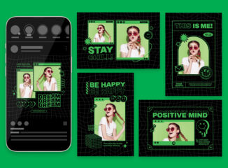 Y2K Photo Card Template (AI, EPS, PSD Format)