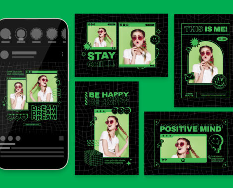 Y2K Photo Card Template (AI, EPS, PSD Format)