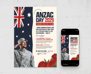 Anzac Day Flyer Template (EPS, AI Format)