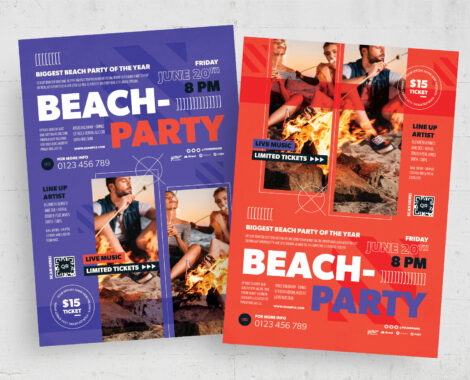 Beach Party Flyer Template (INDD Format)